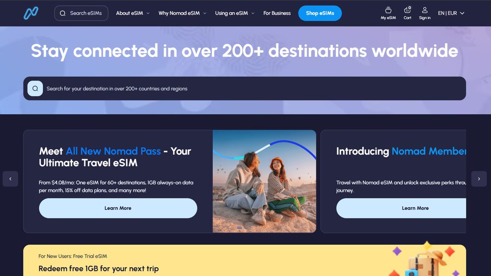 Nomad Thailand eSIM page, first screen